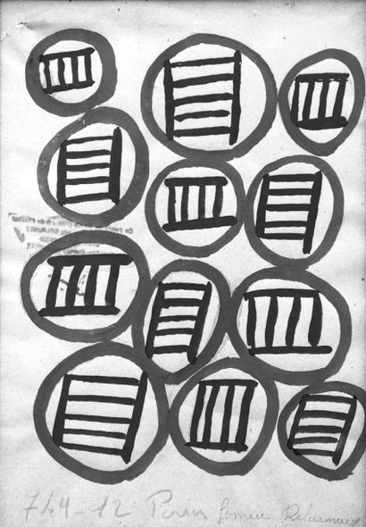 DELAUNAY SONIA (1885-1979) Composition. Gouache, signée en bas à droite. 30x20cm...