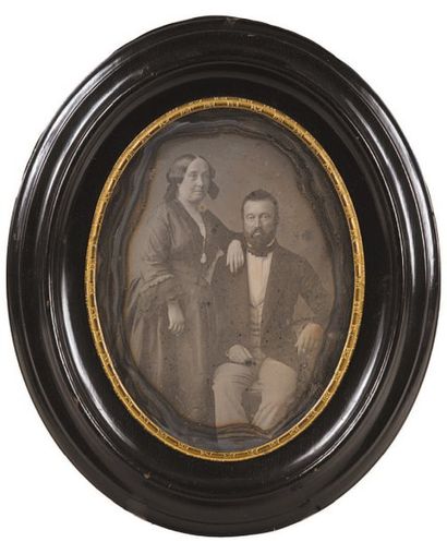 VAILLIAT Monsieur et Madame Clément Thomas, 1851. Daguerréotype signé et daté sur...