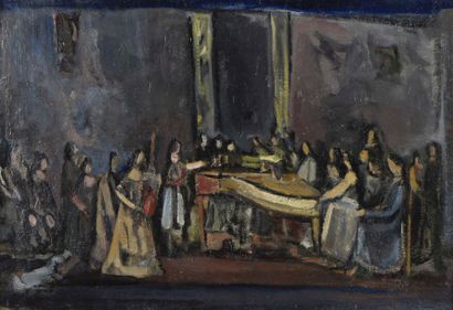 Alfred ABERDAM (1894-1963) Le Concert
Huile sur toile, signée en bas à droite et...