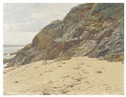 Jean-Richard GOUBIE (1840-1899) Rochers sur la plage en Afrique du Nord
Huile sur...