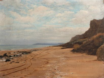 Jean-Richard GOUBIE (1840-1899) Plages en Afrique du Nord
Deux huiles sur toile.
27...