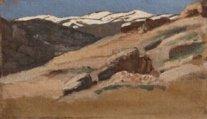 Jean-Richard GOUBIE (1840-1899) Montagnes en Algérie
Quatre petites huiles sur toile.
(Petits...