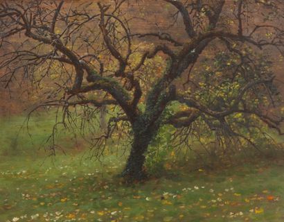 Jean-Richard GOUBIE (1840-1899) Campagne, Charrue, Ferme, arbre et champs
Cinq petites...