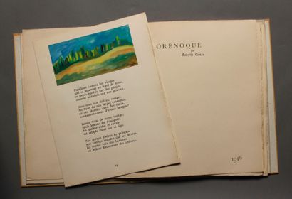 GANZO (Roberto) Orénoque. 1946, grand in-4, en feuilles, couverture imprimée à rabat,...