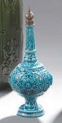 Théodore-Joseph DECK (1823-1891) FLACON ottoman en céramique, émaillé bleu cobalte....