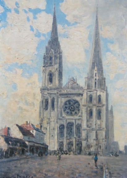 FRANK-BOGGS, Frank-Myers BOGGS dit (1855-1926) La Cathédrale de Rouen Huile sur toile,...