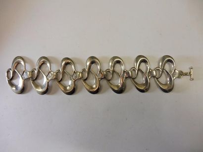 null BRACELET 7 maillons double volutes argent marque ‘’ROMA’’ 64 g. long. 25,5 ...