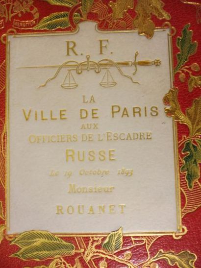 null RELIURE ‘’la ville de PARIS aux officiers de l’escadre russe le 19 octobre 1893’’...