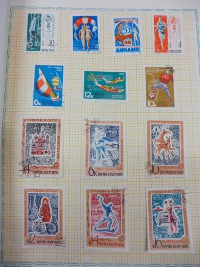 null PETITE COLLECTION de 72 timbres-poste d’URSS sur le thème SPORT-TOURISME