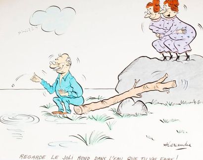ALEXANDRE, Robert HUET dit (1930-2002) 
LES MÉMÉS - Six dessins de presse originaux...