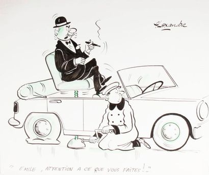ALEXANDRE, Robert HUET dit (1930-2002) 
DIVERS - Cinq dessins de presse originaux...