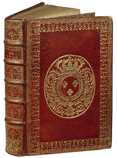 ALMANACH ROYAL, année bissextile 1744 Paris, Vve d'Houry, 1744; in-8 mar. rouge,...
