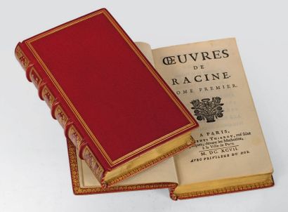 RACINE (Jean) Oeuvres. Paris, Denys Thierry, 1697; 2 vol. pet. in-8 mar. rouge, triple...