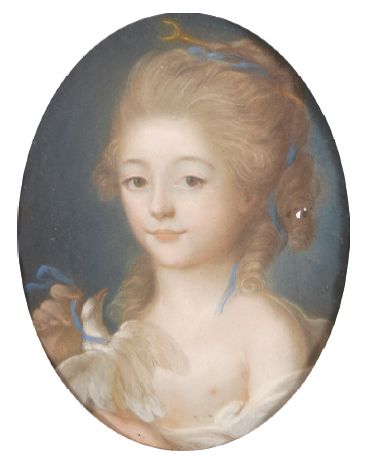 Ecole FRANCAISE, seconde moitié du XVIIIe siècle Portrait de jeune en fille à la...
