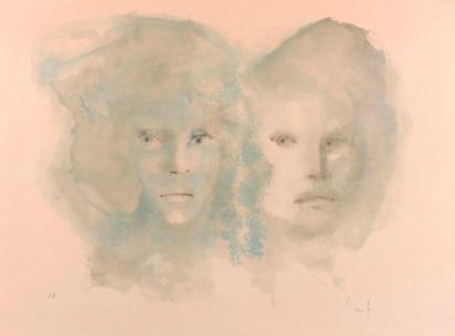 Léonor FINI (1907-1996) 
Jeune femme et son double
Lithographie en couleurs, signée...