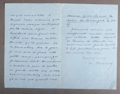 Alexandre DUMAS fils (1824-1895) Lettre autographe signée. Trois pages in-8. Ecrit...