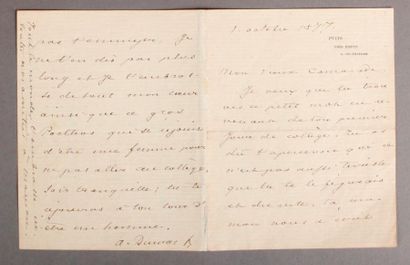 Alexandre DUMAS fils (1824-1895) Lettre autographe signée. Quatre pages in-16, 1...