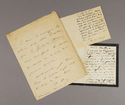 Victor Hugo (1802-1885) Lettre autographe signée
V.H. (Exilé à Bruxelles en 1851-1852)....