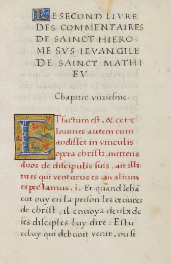 null MANUSCRIT sur peau de vélin de 1542. Le Second livre des commentaires Sainct...