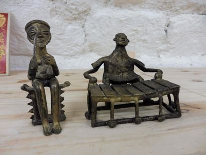 null "Le joueur de xylophone et l’homme assis sur un tabouret" Bronze du BENIN H...