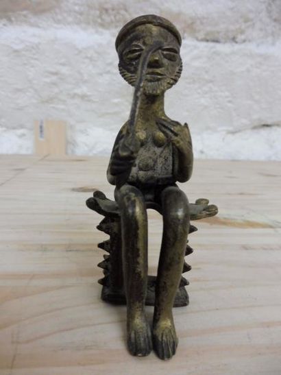 null "Le joueur de xylophone et l’homme assis sur un tabouret" Bronze du BENIN H...