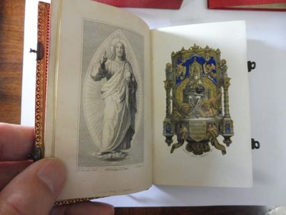 null NOUVEAU TESTAMENT par l’abbé GAUME 1859 belle reliure maroquin rouge fermoir...