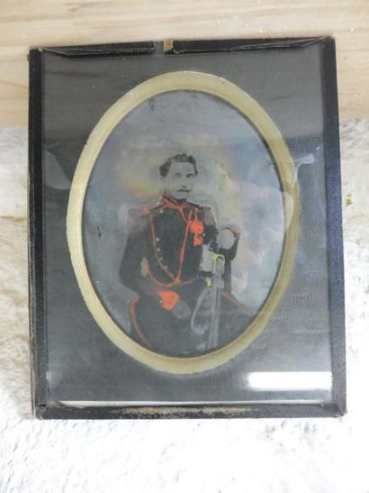 null DAGUERREOTYPE "portrait d’un brigadier d’artillerie en 1854" rehaussé de gouache...