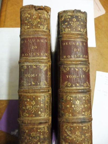 ROUSSEAU Jean Baptiste "Oeuvres" nouvelle édition BRUXELLES 1743 deux tomes reliure...
