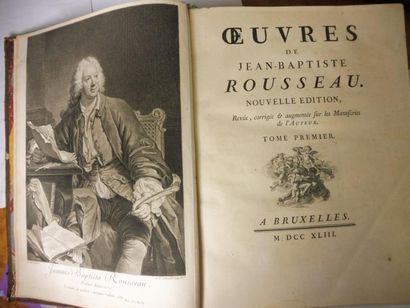 ROUSSEAU Jean Baptiste "Oeuvres" nouvelle édition BRUXELLES 1743 deux tomes reliure...