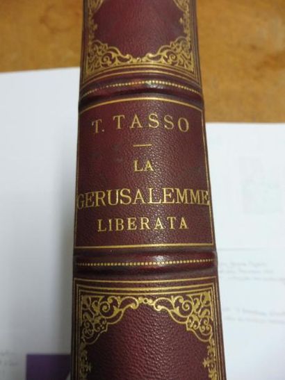 TASSO Torquato "La gerusalemme liberata" édition vénézia reliure dos et coins cuir...