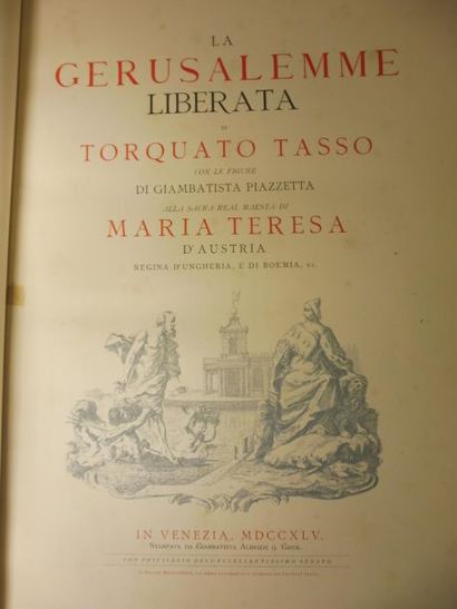 TASSO Torquato "La gerusalemme liberata" édition vénézia reliure dos et coins cuir...