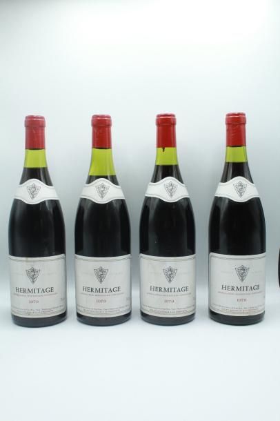 null 4 bouteilles Hermitage Union des propriétaires vins fins 1979 (niveau : 3 à...