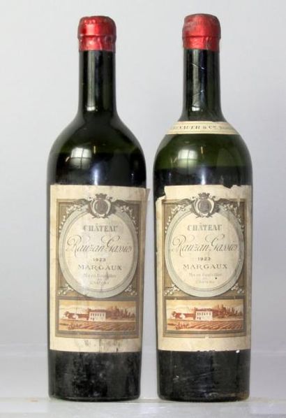 Deux bouteilles Château RAUZAN GASSIES 2ème...