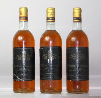 null Trois bouteilles Château LARROUQUEY - Cerons 1975. (Etiquettes légèrement abimées....