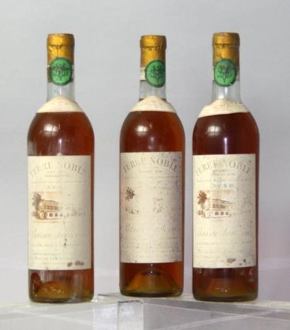 Lot de trois bouteilles de Château TERRE...