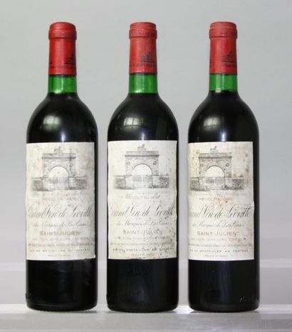 null Trois bouteilles Château LÉOVILLE LAS CASES 2ème GCC - Saint Julien 1978.
(Etiquettes...