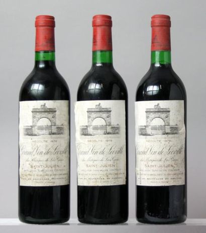 null Trois bouteilles Château LÉOVILLE LAS CASES 2ème GCC - Saint Julien1979.
(Etiquettes...