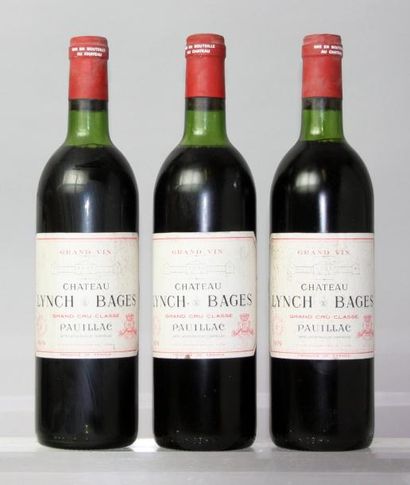 Trois bouteilles Château LYNCH BAGES 5ème...