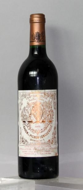 null Une bouteille Château PICHON LONGUEVILLE BARON 2ème GCC - Pauillac 1981