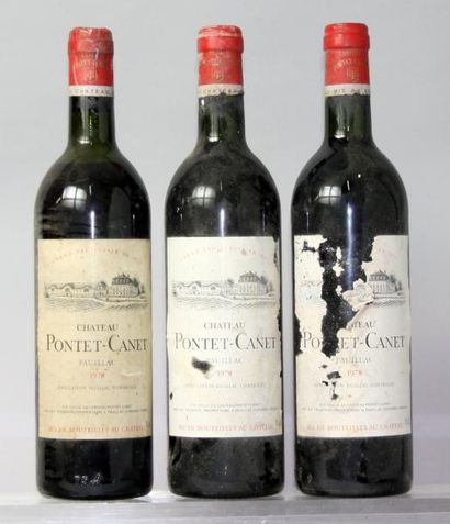 Trois bouteilles Château PONTET-CANET 5ème...