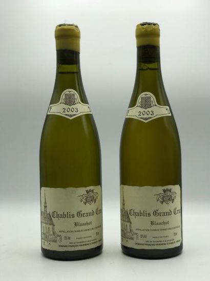 null 2 bouteilles Chablis "Blanchot" GC Domaine François Raveneau 2003 (capsules...