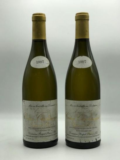 null 2 bouteilles Corton-Charlemagne GC Domaine Rapet Père & Fils 1997 (étiq.très...