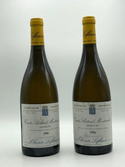null 2 bouteilles Criots-Bâtard-Montrachet GC Olivier Leflaive 1996 (étiq.très l...