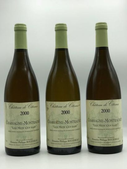 null 3 bouteilles Chassagne-Montrachet "Les Meix Goudard" Château de Cîteaux Domaine...