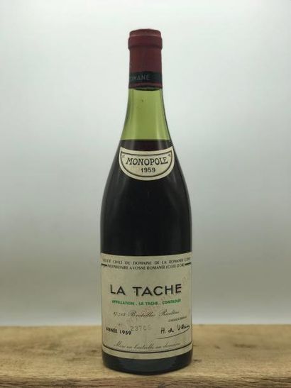 null 1 bouteille La Tâche Domaine de la Romanée Conti 1959 (niveau : à 5 cm, étiq....