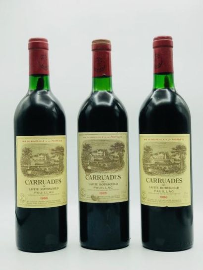 null 2 bouteilles Carruades de Lafite Rothschild 1986 (niveau: bas goulot)