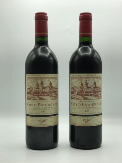 null 2 bouteilles Château Cos d'Estournel 2e Cru Classé Saint-estèphe 1989 (étiq.très...