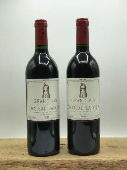 null 2 bouteilles Château Latour 1er Cru Classé Pauillac 1988 