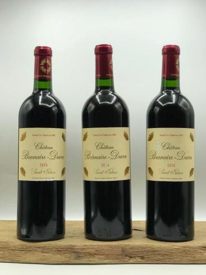 null 3 bouteilles Château Branaire-Ducru 4e Cru Classé Saint-julien 2014 (étiq. très...