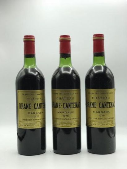 null 3 bouteilles Château Brane-Cantenac 2e Cru Classé Margaux 1975 (niveau: lég...